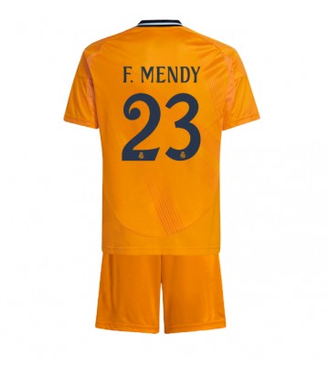 Real Madrid Ferland Mendy #23 Segunda Equipación Niños 2024-25 Manga Corta (+ Pantalones cortos)